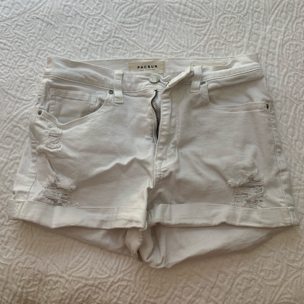 White jean shorts